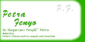 petra fenyo business card